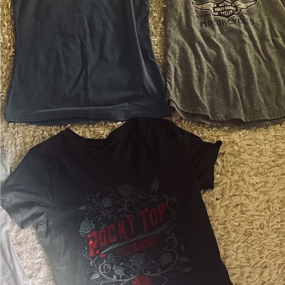 Gently worn Harley Davidson shirts and tanks.